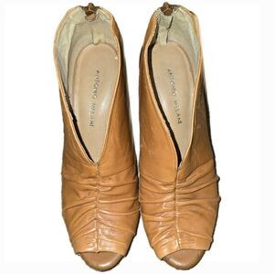 Antonio Melani Stiletto Peep Toe Booties in Tan - Ladies Size 8M
